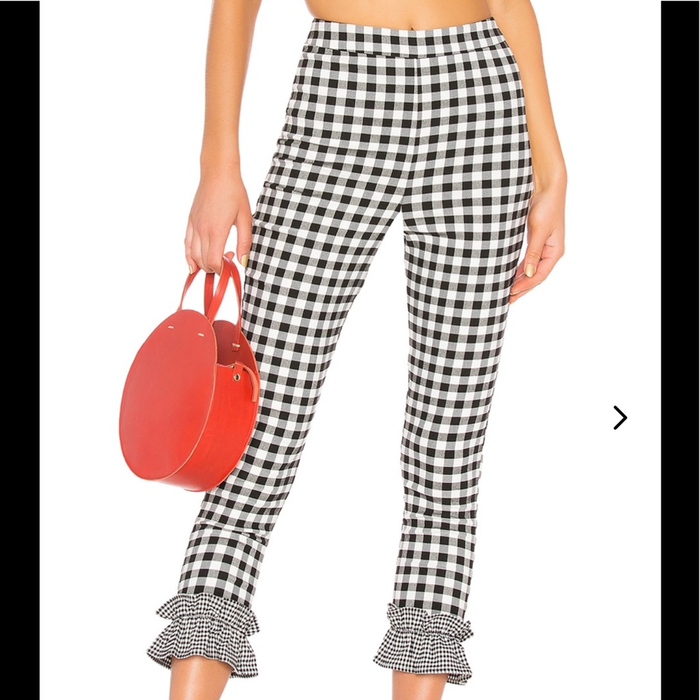 Lovers + FRIENDS gingham ruffle pant